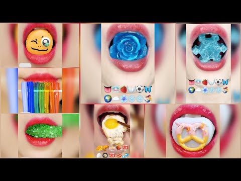 ASMR EMOJI FOOD 😋 #asmr #emojifood  #eatingasmr #satisfyinglip👄#viral #fypシ 