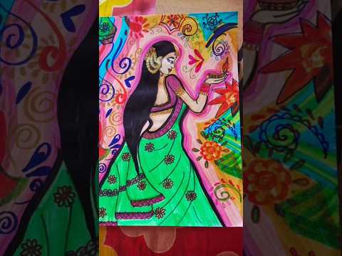 Traditional Girl Drawing 💃🤴#shortsfeed #drawing #art #traditional #girl