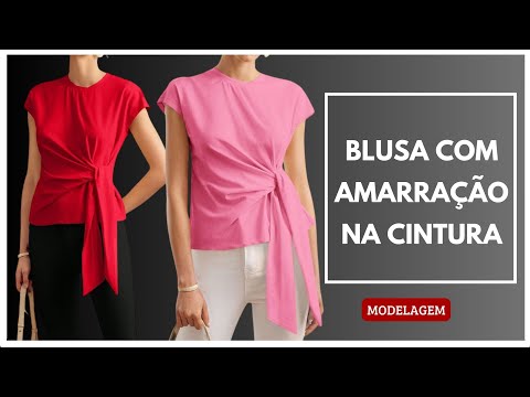 Blusa com amarração na cintura - modelagem