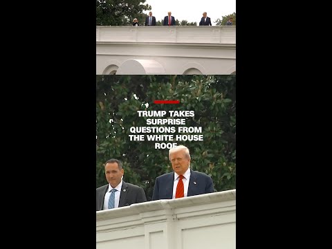 Trump takes surprise questions from the White House roof