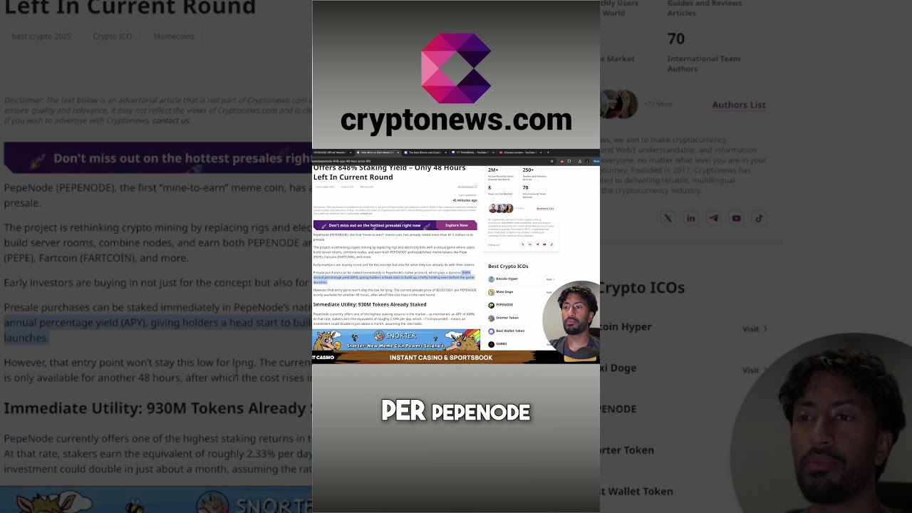 PepeNode: Earn 848% APY Before Pre-Sale Ends! shorts