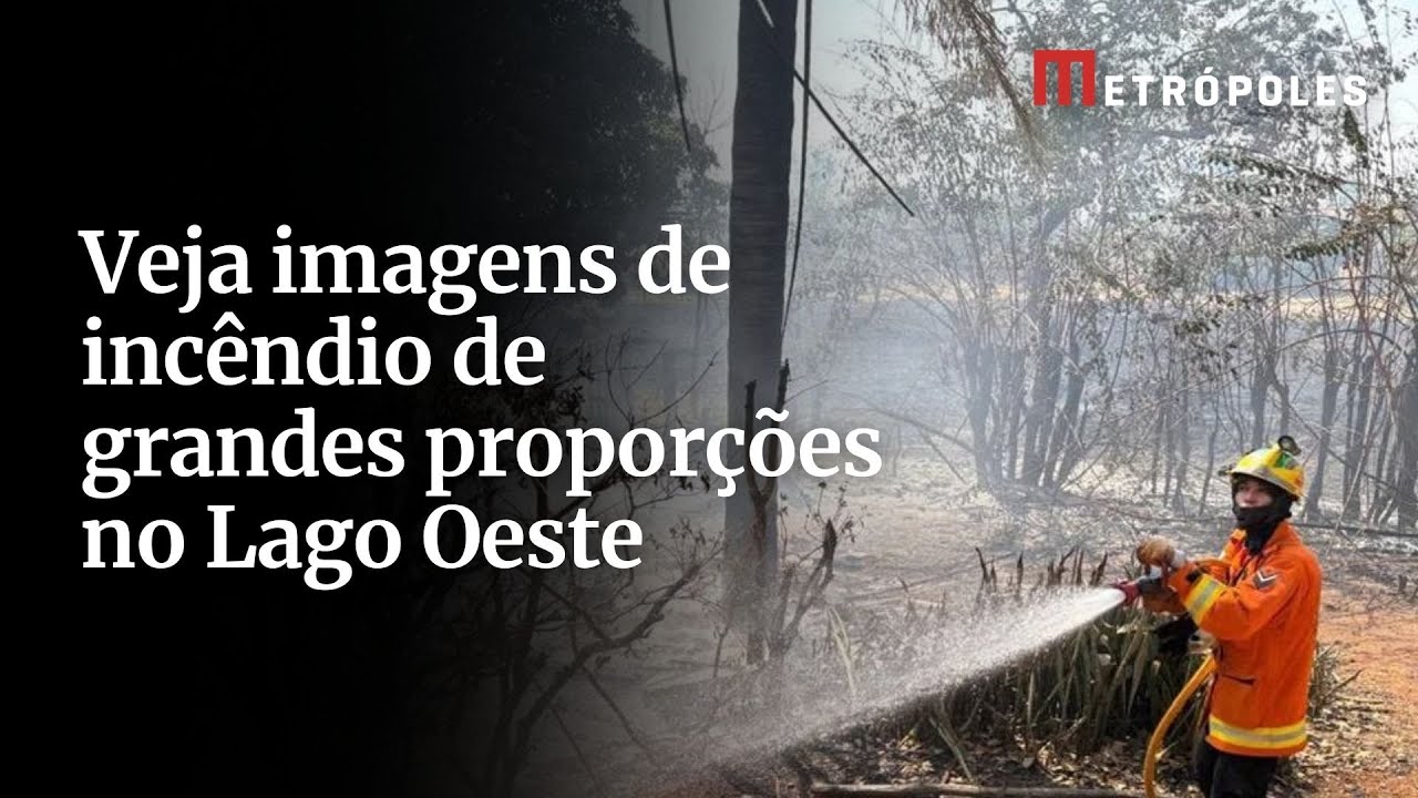 Veja imagens de incêndio de grandes proporções no Lago Oeste