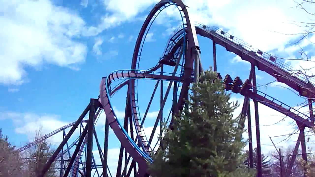 Batman The Dark Knight Roller Coaster At Six Flags New England Youtube