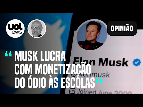Twitter e ataques a escolas: Elon Musk agora lucra com monetização do ódio, diz Josias de Souza