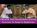 KCR, Chandrababu seen chatting up at Governor's feast