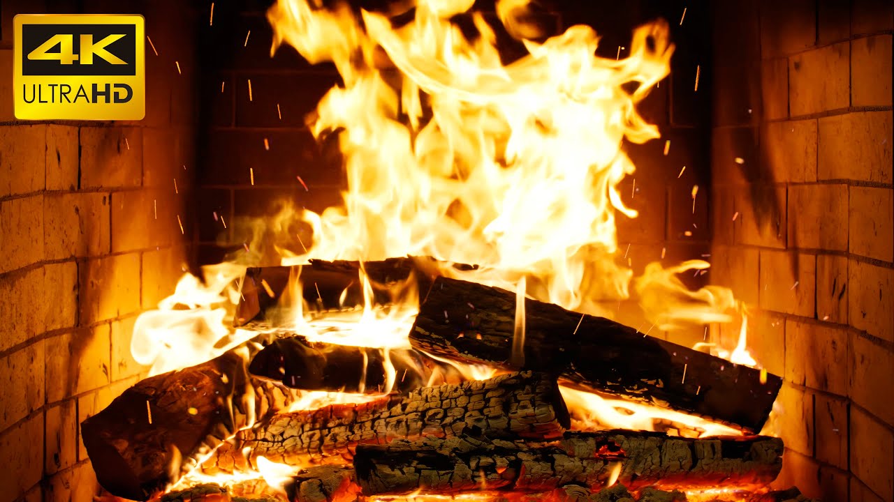 🔥 Fireplace That Will Melt Your Stress Away with Burning Logs & Crackling Fire Sounds for Renewal