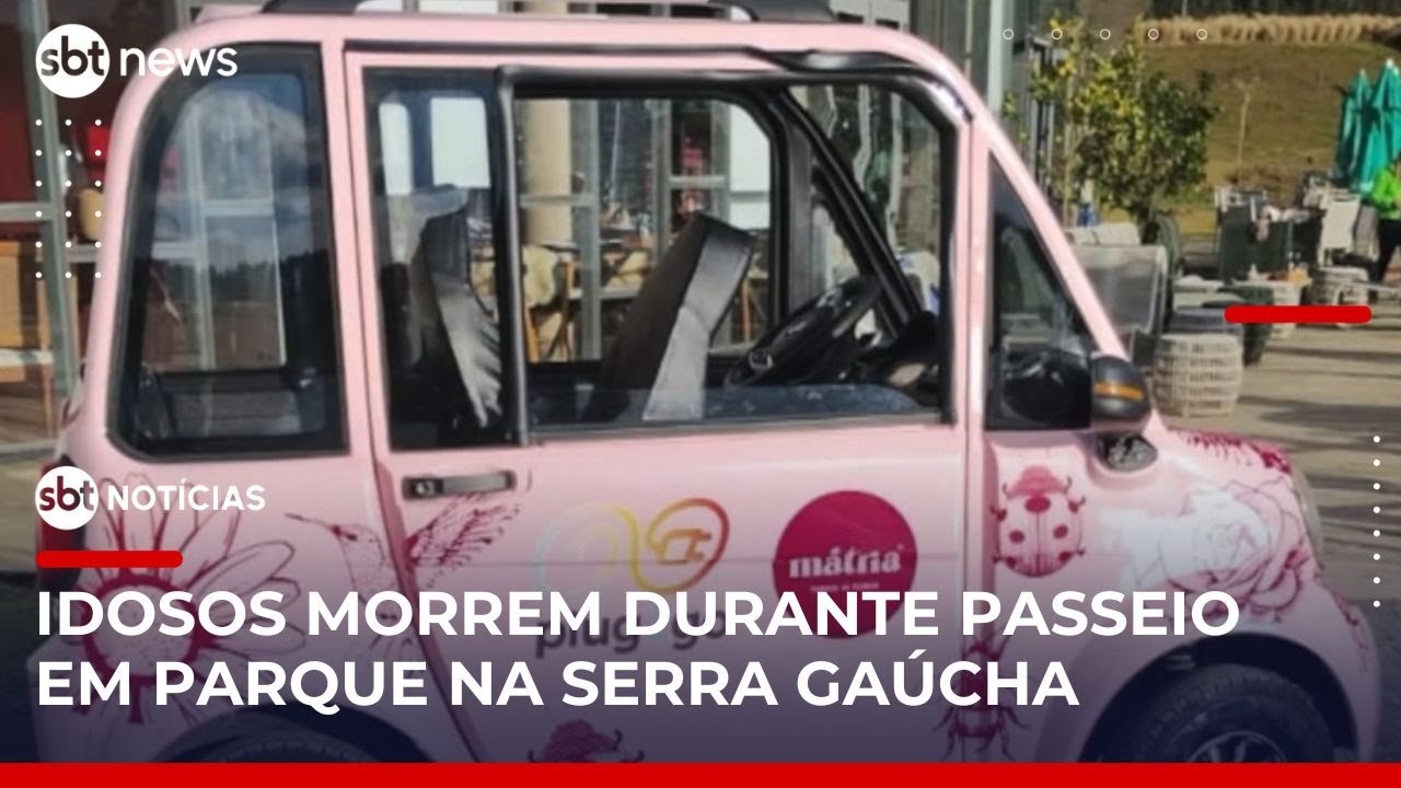Casal de idosos morre afogado após carrinho elétrico cair em lago de parque | #SBTNotícias