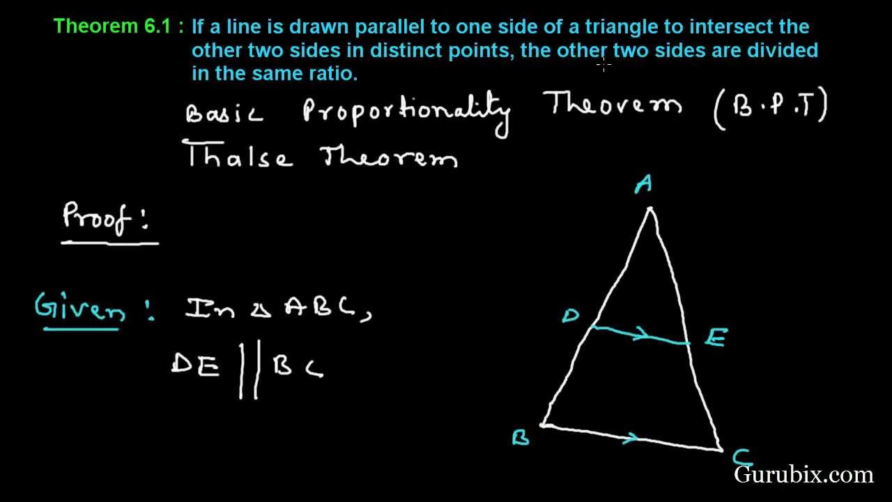Theorem 61 Basic Proportionality Theorem Thalse Theorem Ch 6 Math For Class X Cbse 9711
