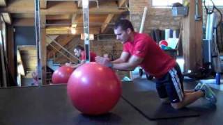 Abdominal - rolando a Fit Ball -Flexão e extensão do tronco 