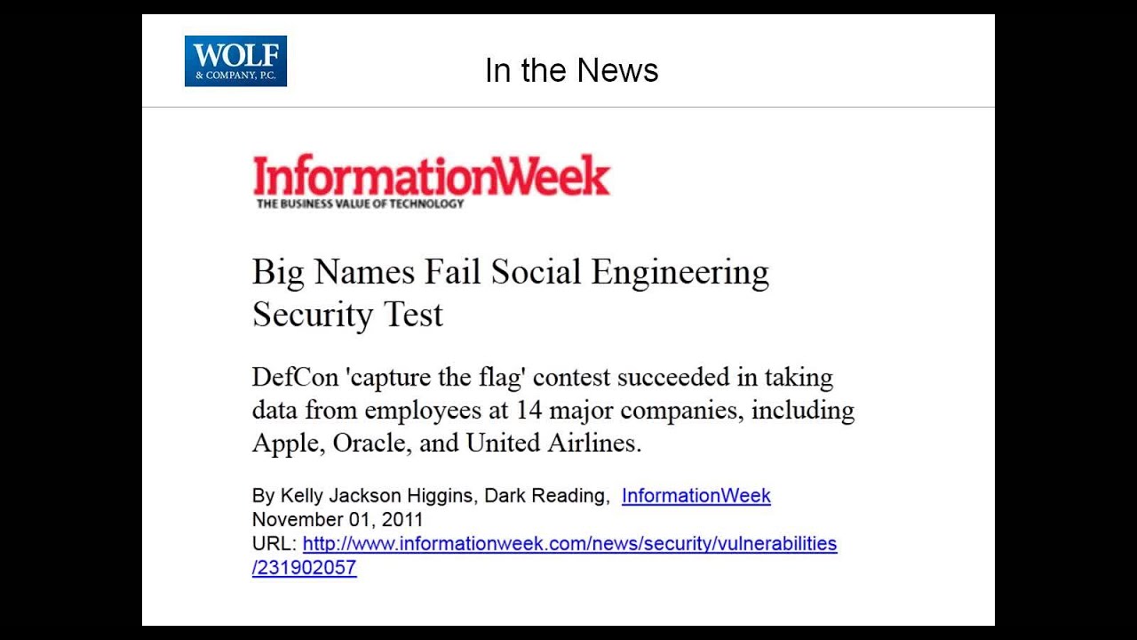 2012 05 08 14 02 Social Engineering  Security Goes Beyond Technology - YouTube
