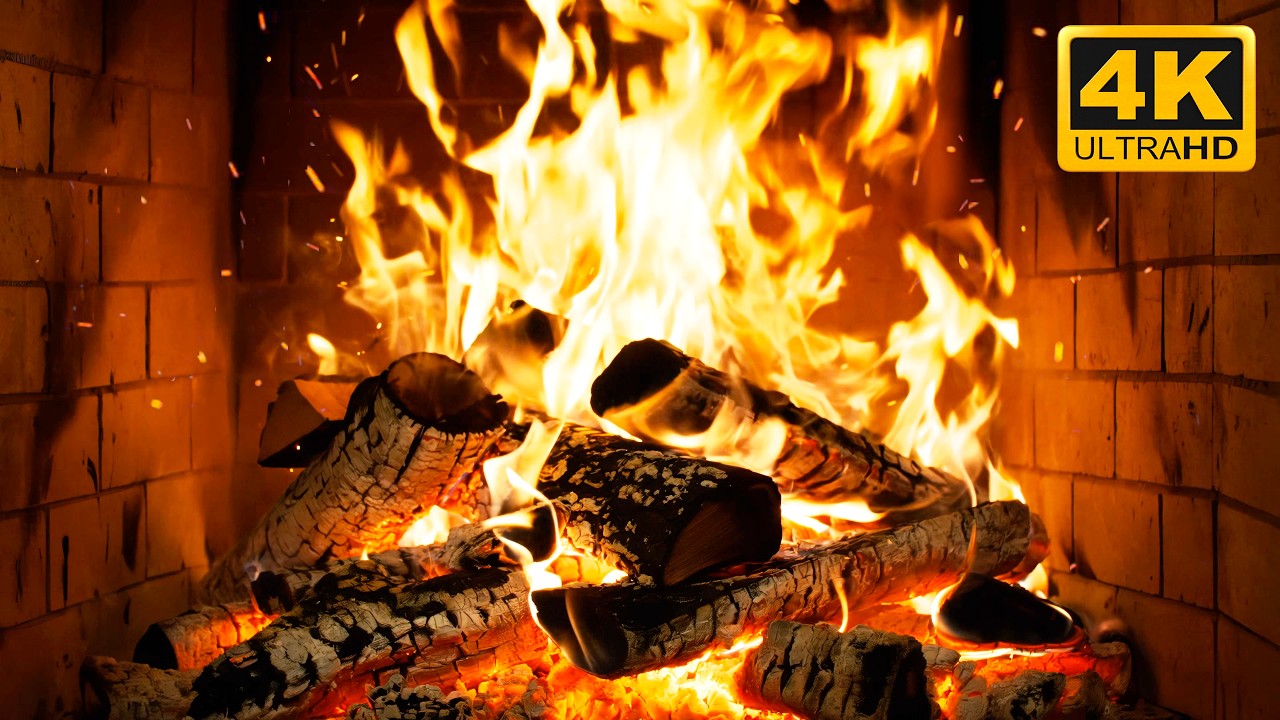 🔥 Fireplace Winter Magic (12 HOURS) with Crackling Logs and Burning Fire Sounds for Mindfulness