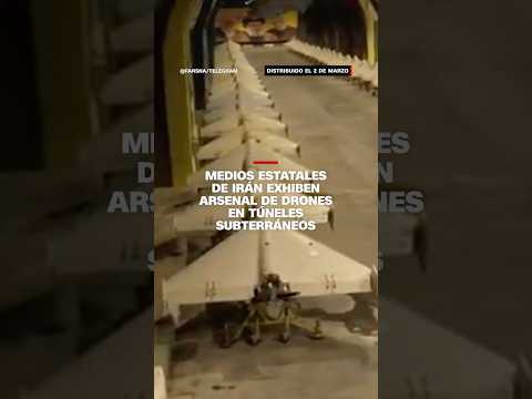 Medios estatales de Irán exhiben arsenal de drones en túneles subterráneos