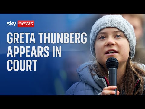 Greta Thunberg arrives at court charged with public order offence after London protest