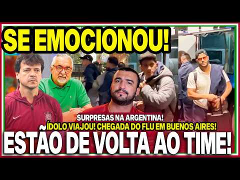 Fluminense chega a Buenos Aires e técnico Diniz se emociona ao homenagear Paulo Joni antes da Libertadores