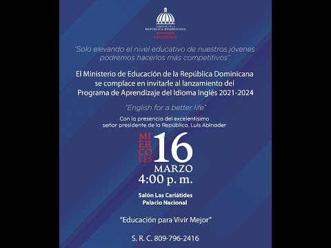 Lanzamiento del Programa de Aprendizaje del Idioma Inglés 2021-2024.