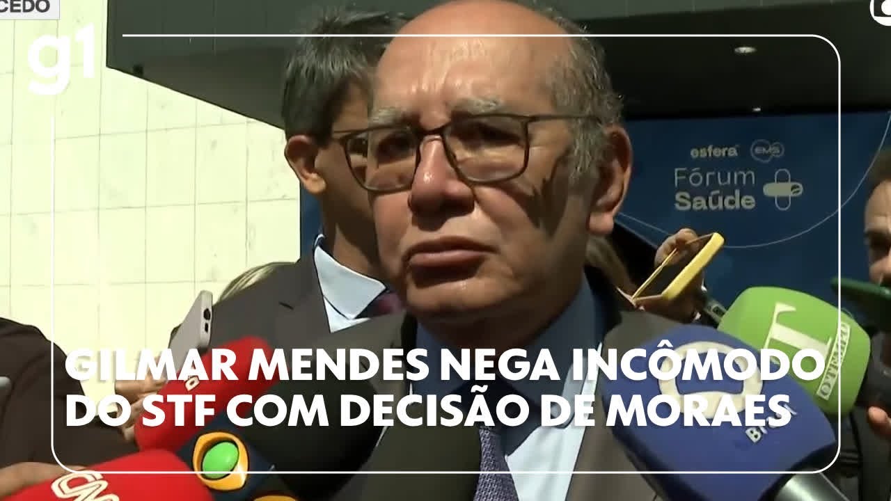 Gilmar Mendes nega incômodo do STF com decisão de Moraes sobre Bolsonaro