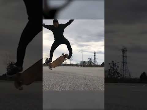 The MOST PERFECT KICKFLIP on a LONGBOARD #shorts