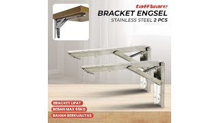 Pratinjau video produk Taffware XIDA Bracket Engsel Stainless Steel 65kg 10 Inch 2 PCS - JM005
