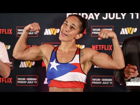 Boricua REPRESENT! Amanda Serrano • OFFICIAL WEIGH IN • Katie Taylor vs. Serrano 3 | Netflix Boxing