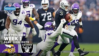 Minnesota Vikings vs. Las Vegas Raiders Preseason Week 1 Highlights | 2022 NFL Season