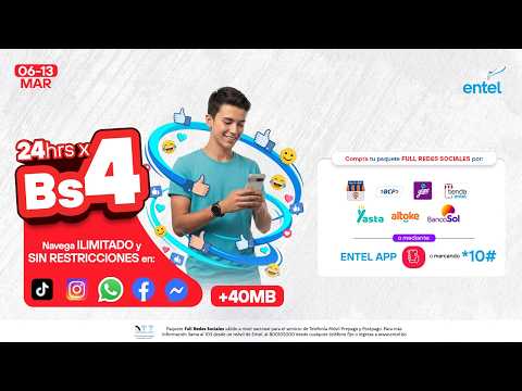 Full Redes por Bs 4: tus apps favoritas sin pausas 📱