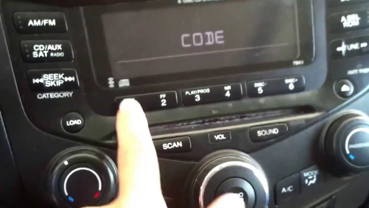 2007 Honda accord ex radio code #4
