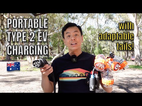 PORTABLE TYPE 2 ELECTRIC VEHICLE CHARGING SYSTEM with adaptable tails