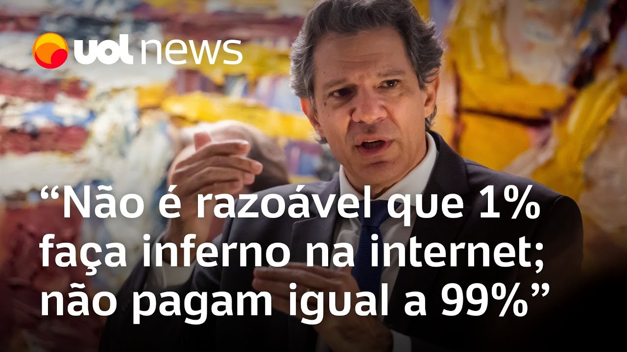 Haddad diz que 1 mais rico faz inferno na internet alegando nós contra eles 99 contra 1