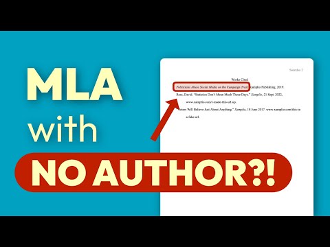 MLA citation with NO author (works cited and in-text)