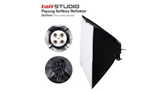 Pratinjau video produk TaffSTUDIO Payung Softbox Reflektor 50x70cm E27 Four Lamp Socket - KS65