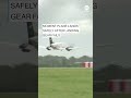 Plane safely makes wheels-up landing - ABC News  - 00:34 min - News - Video