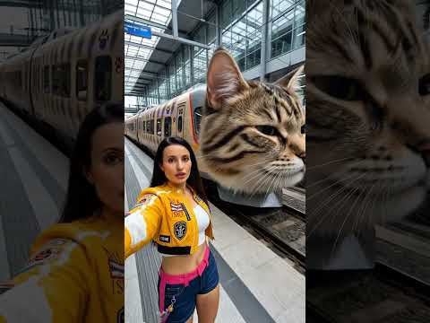Cute KPop Rumi Kitten Train #katebrush #viral #kpop