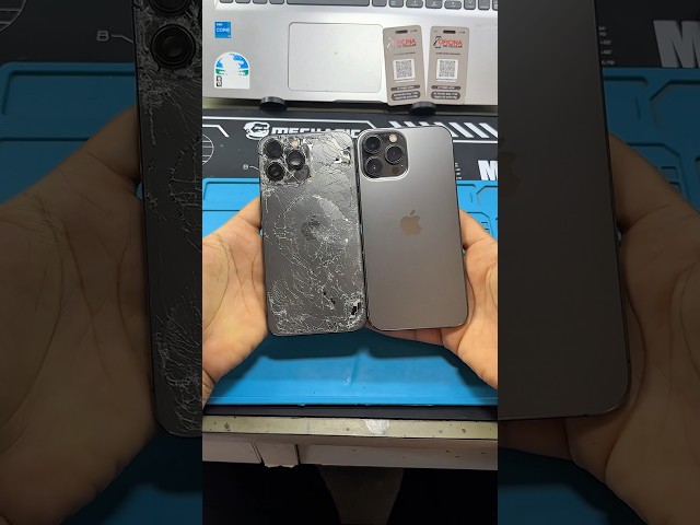 Devolvendo a vida a este iPhone 13 Pro Max todo quebrado, tela sem mensagem #iphone13promax