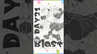 【#イラストメイキング】Day21「爆発、突風：Blast」【 #inktober2025 】#shorts
