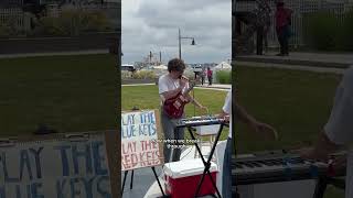 Random Girl Playing Music with the street performer!! Full Version | Illusions| Fulton Lee |