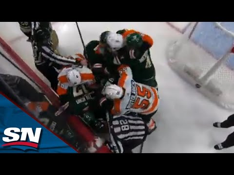 Chaos Continues Between Flyers And Wild As Travis Konecny's Hit Sparks Scrum