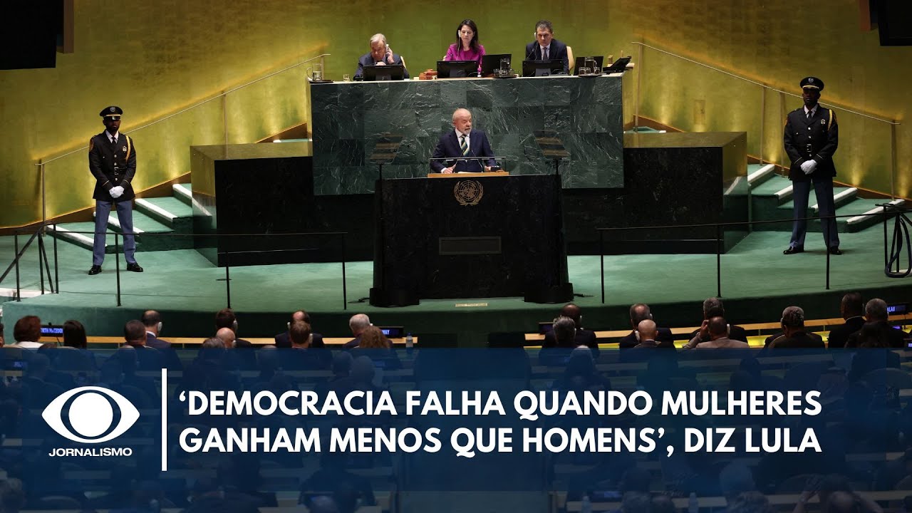 Lula na ONU Democracia falha quando mulheres ganham menos do que os homens