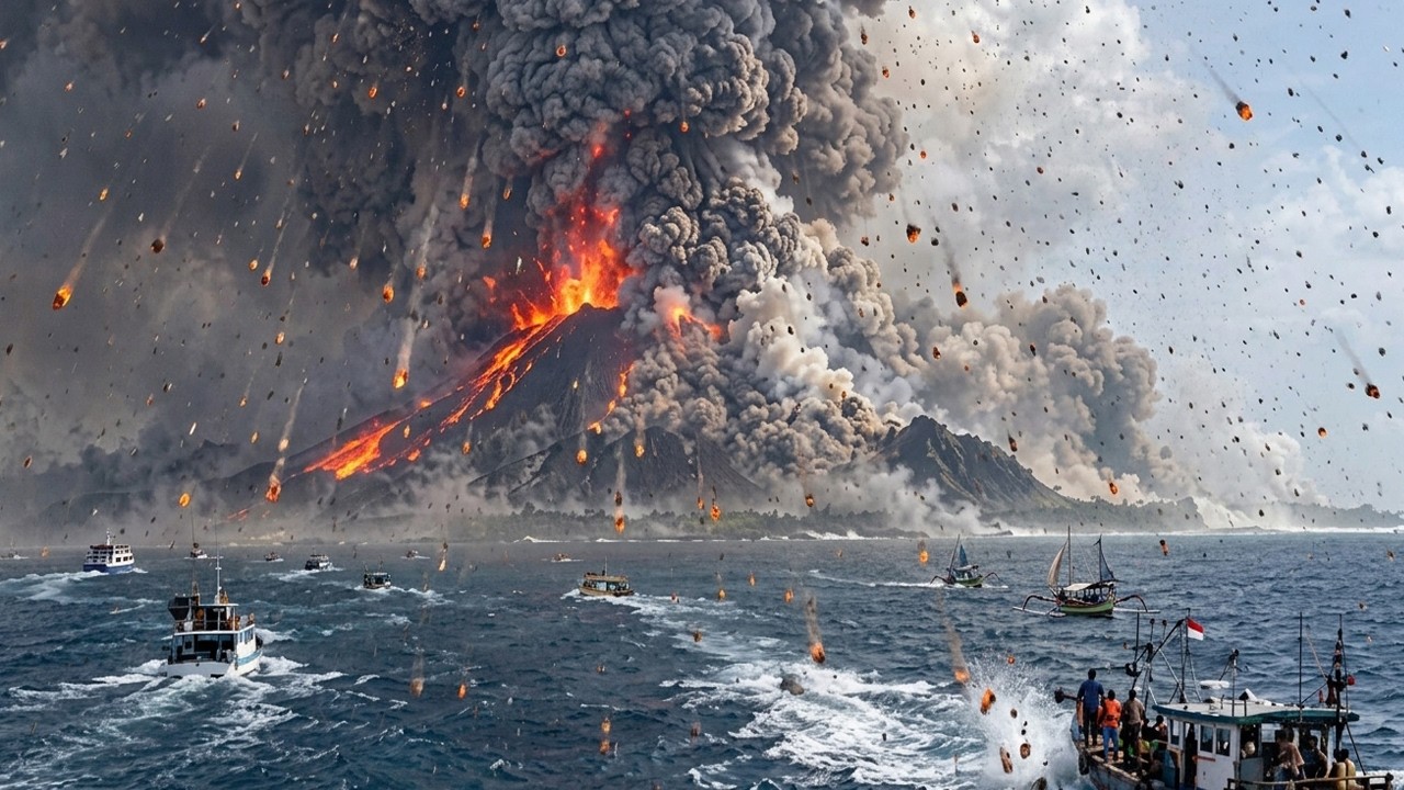Anak Krakatau erupts in Indonesia! Ground shakes, ash covers everything!