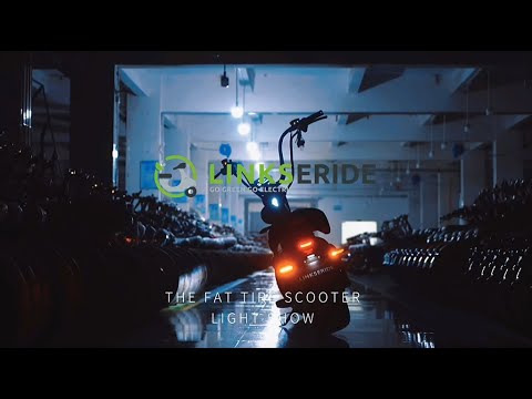 Electric Fat Tire Scooter M1/M1P Light Show at Night