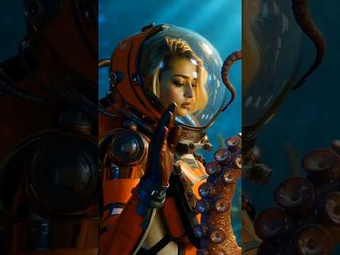 Giant Octopus vs Humanoid. #DeepSea #Octopus #Humanoid #UnderwaterRepair #Teamwork #OceanTech