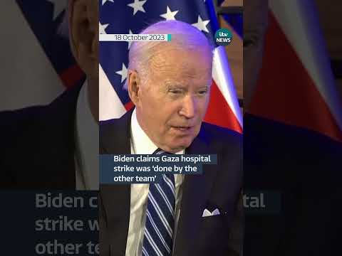 Biden claims Gaza hospital strike was ‘done by the other team’  #itvnews #israel #palestine #gaza