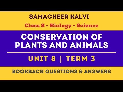 Conservation of Plants and Animals Book Back | Unit 8 | Class 8| Biology | Science | Samacheer Kalvi