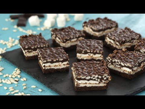 Crispy Peanut Butter Marshmallow Brownies - 4k video