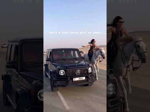 kendell Where Runway Meets the Ranch | The Model and Her Majesty — Kendall with Her Horses”Caption: