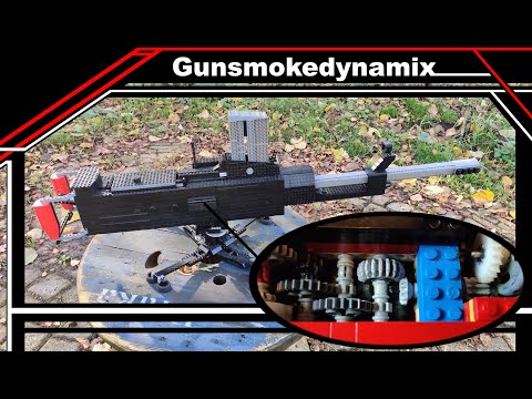 Fully automatic lego machine gun mechanism in detail