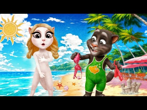 My Talking Angela'm 2 😻 || Talking Tom 2 and Angela'm 2 On The Beach ⛱️ || New Update || Cosplay ||