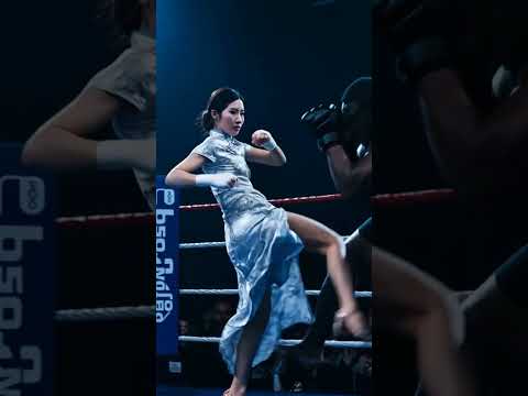 Woman in Cheongsam KOs Muscle Man Hidden Power Behind Elegance 👗#AttireFighting #FashionStrategy
