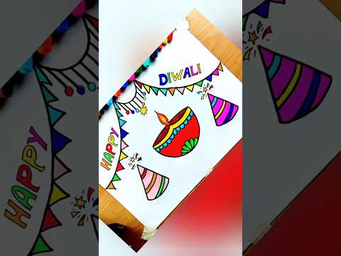 Diwali Drawing and Coloring || Diwali Drawing 💥😍 #drawing #coloring #diwali