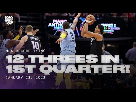 KINGS TIE RECORD FOR MADE THREES IN 1 QUARTER! (12) video clip