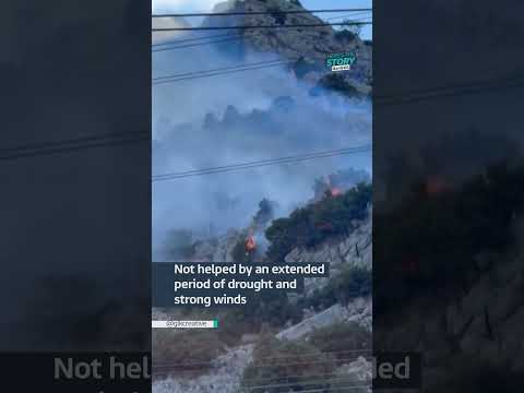 Dozens evacuated after wildfires in Greece #itvnews
